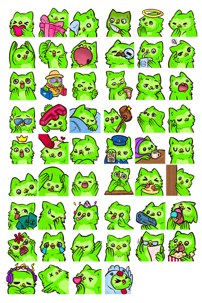 Green Owl Duolingo emotes