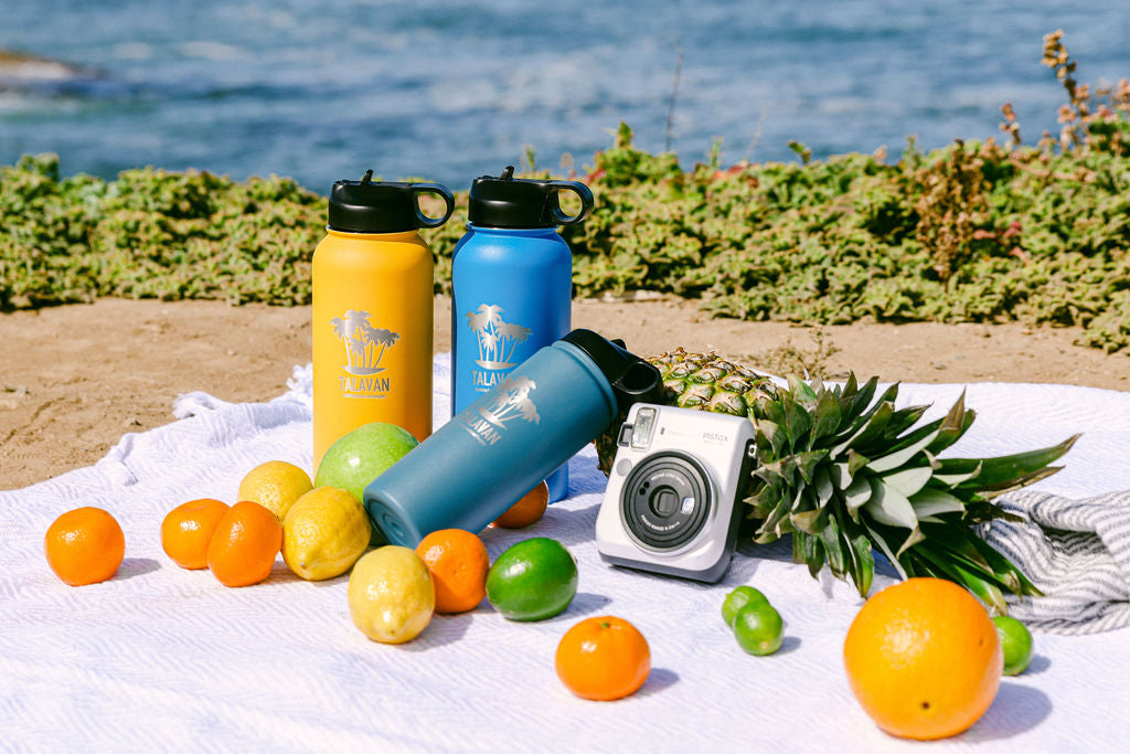 Cliffside Picnic - Chelsea Loren TalavanLLC Thermos Water Bottle Product Photography