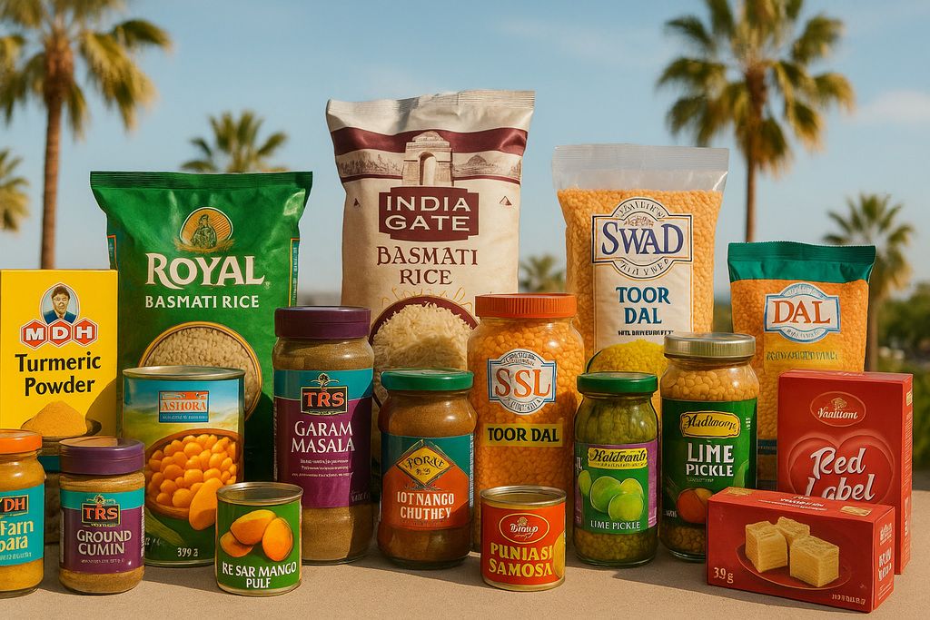 Hero header image for southern California Indian grocery delivery service without people
