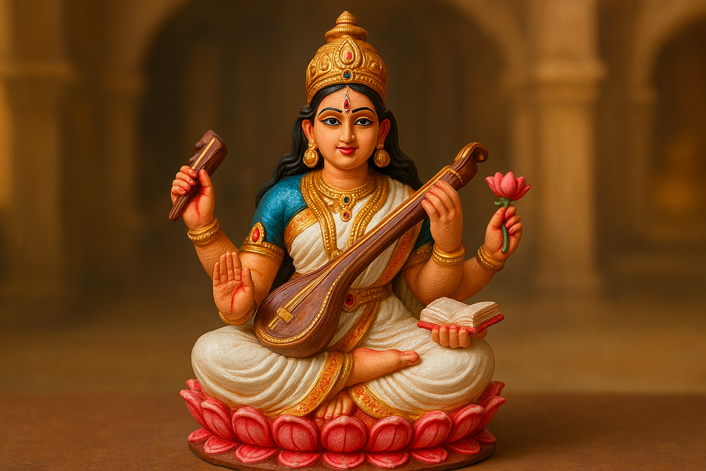 Saraswathi, golu doll, navaratri, clay